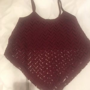 Burgundy knitted halter top